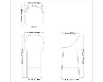 Bar Stool, Grey & Black Color Bar Stool,Kitchen Stool, Brekfast Counter Chair, High Bar Chair, Counter Stool, Bar Stool - VT6123