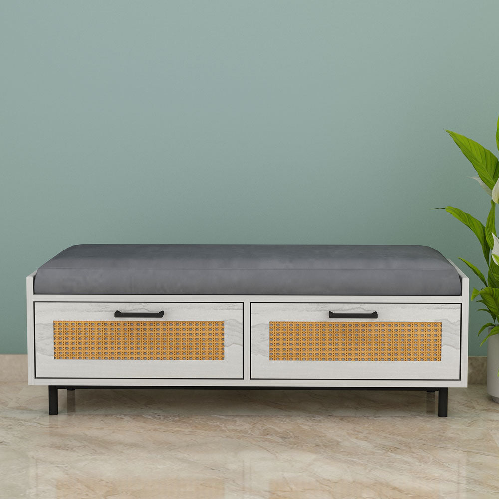 Seating Bench, Seating Bench in White, Grey & Brown color, Bench Livin ...
