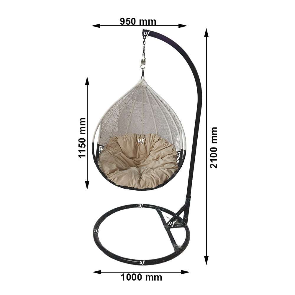 Swing, Black, White & Beige Color Swing, Swing for Living Room, Swing for Garden Area, Swing for Drawing Room, Swing - VT6142