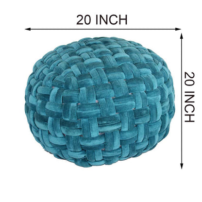 Puffy , Puffy for Living Room & Bedroom, Puffy sitting Stool, Puffy in Round Shape, Puffy in Blue Color, Puffy - VT6150