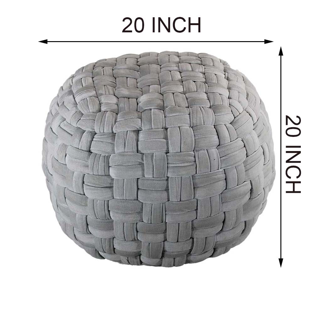 Puffy , Puffy for Living Room & Bedroom, Puffy sitting Stool, Puffy in Round Shape, Puffy in Grey Color, Puffy - VT6152