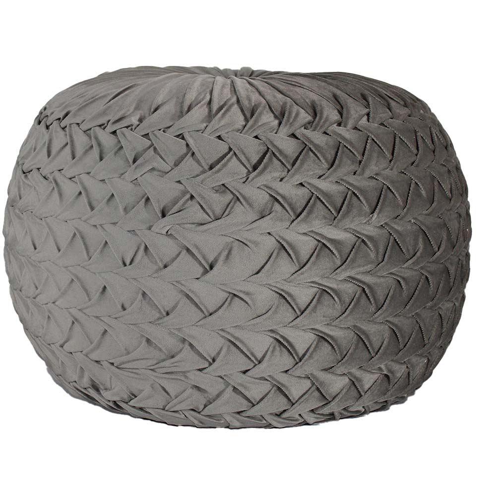 Puffy , Puffy for Living Room & Bedroom, Puffy sitting Stool, Puffy in Round Shape, Puffy in Grey Color, Puffy - VT6155