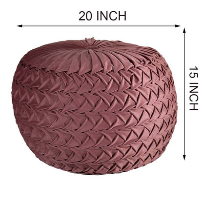 Puffy , Puffy for Living Room & Bedroom, Puffy sitting Stool, Puffy in Round Shape, Puffy in Dusty Pink Color, Puffy - VT6156