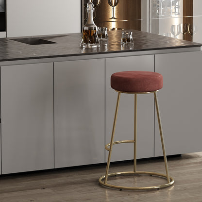 Bar Stool, Dusty Pink & Gold Color Bar Stool, Kitchen Stool, Breakfast Counter Chair, High Bar Chair, Counter Stool, Bar Stool - VT6157