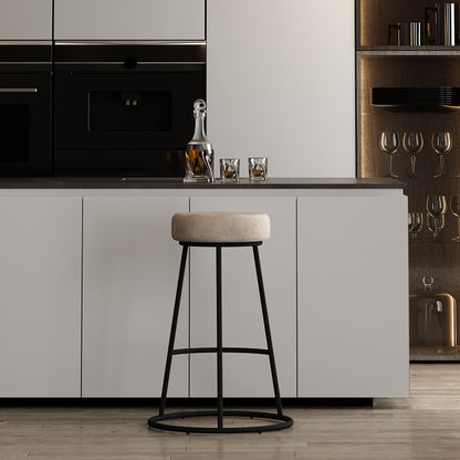 Bar Stool, Off-White & Black Color Bar Stool, Kitchen Stool, Breakfast Counter Chair, High Bar Chair, Counter Stool, Bar Stool - VT6158