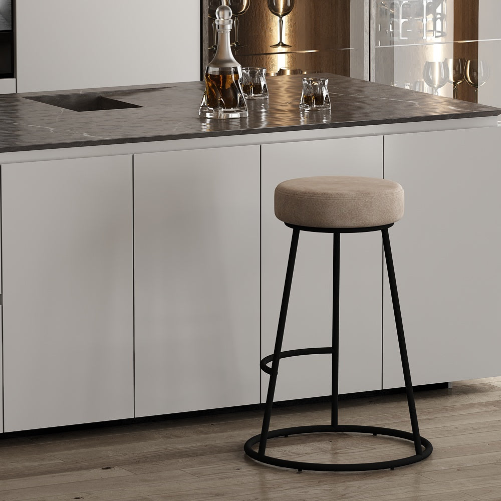 Bar Stool, Off-White & Black Color Bar Stool, Kitchen Stool, Breakfast Counter Chair, High Bar Chair, Counter Stool, Bar Stool - VT6158