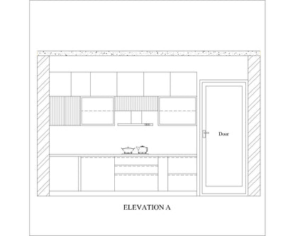 Kitchen, Modular Kitchen, Luxurious Kitchen, U-Shape Kitchen, Hi-Gloss Kitchen, Kitchen in Green & White Color, Kitchen - VT8000