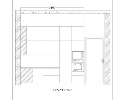 Kitchen, Modular Kitchen, Luxurious Kitchen, U-Shape Kitchen, Hi-Gloss Kitchen, Kitchen in Brown & White Color, Kitchen - VT8001