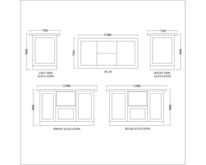 Kitchen, Modular Kitchen, Luxurious Kitchen, U-Shape Kitchen, Hi-Gloss Kitchen, Kitchen in Blue & White Color, Kitchen - VT8002