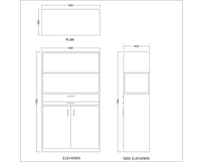 Cabinet, Wood Cabinet, White Color Cabinet, Cabinet cum Study Table, Cabinet with Drawer, Cabinet with Shutter, Cabinet With Open Shelf, Cabinet- VT- 10043