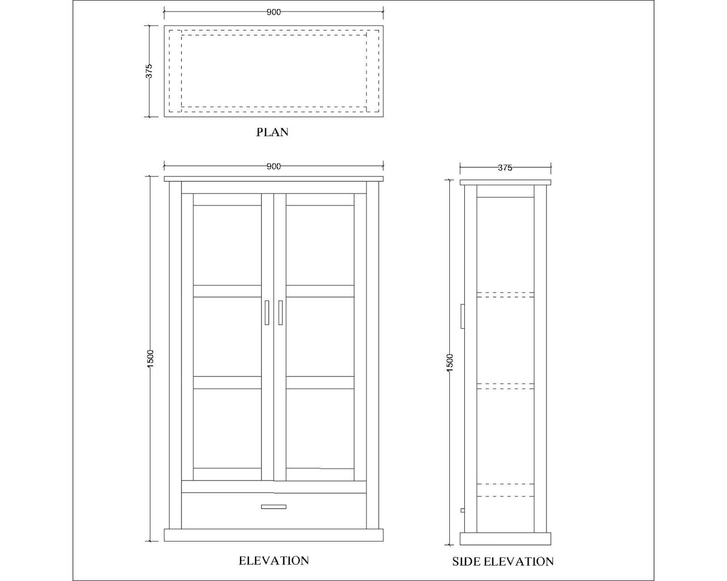 Cabinet, Solid Wood Cabinet, Brown Color Cabinet, Cabinet with Glass Shutter, Cabinet with Shutter, Cabinet With Drawer, Cabinet- VT - 10045