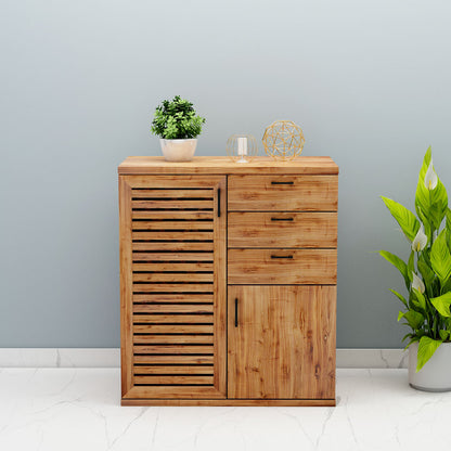 Bar Cabinet,  Solid Wood Bar Cabinet, Bar Cabinet with Drawer, Brown Color Bar Cabinet, Bar Cabinet with Shutter, Bar Cabinet- VT- 10047