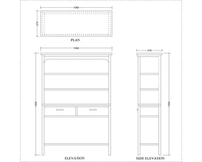 Book Shelf, White Solid Wood Book Shelf, Book Shelf with Open Shelf, Book Shelf with Drawer, Book Shelf - VT - 11008