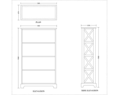 Book Shelf, Wood Book Shelf, Book Shelf with Open Shelf, Book Shelf with Drawer, Book Shelf - VT - 11010