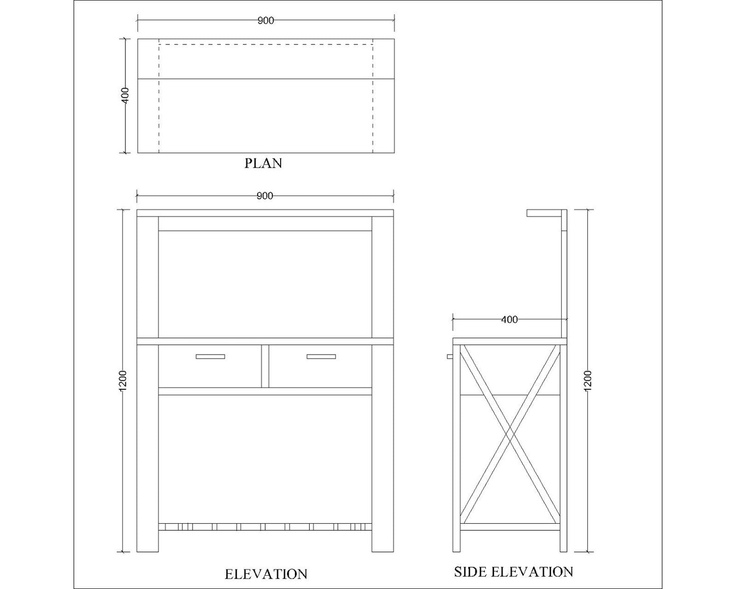 Study Table, Solid Wood Study Table, White Study Table, Study Table with open shelf, Study Table with Drawer, Study Table -VT -12080