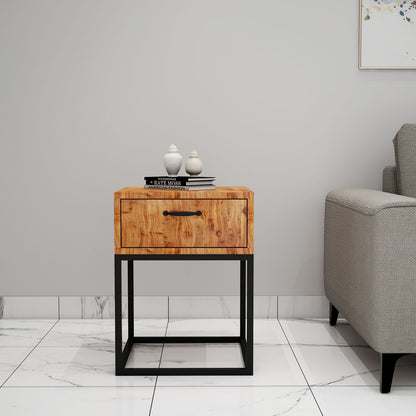 End Table, Solid Wood End Table , Brown End Table, End Table with Drawer, End Table - VT- 12081