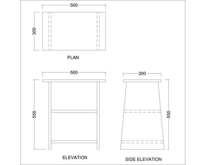 End Table, Wood End Table, End Table with Open Shelf, End Table - VT- 12087