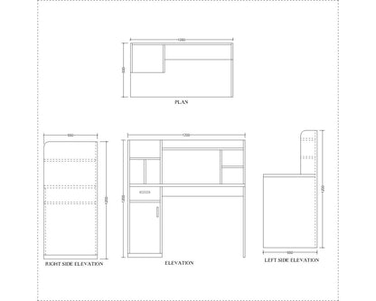 Study Table, Wood Study Table, Study Table with Drawer, Study Table With Shutter, Study Table With Open Shelf, Study Table -VT-12089