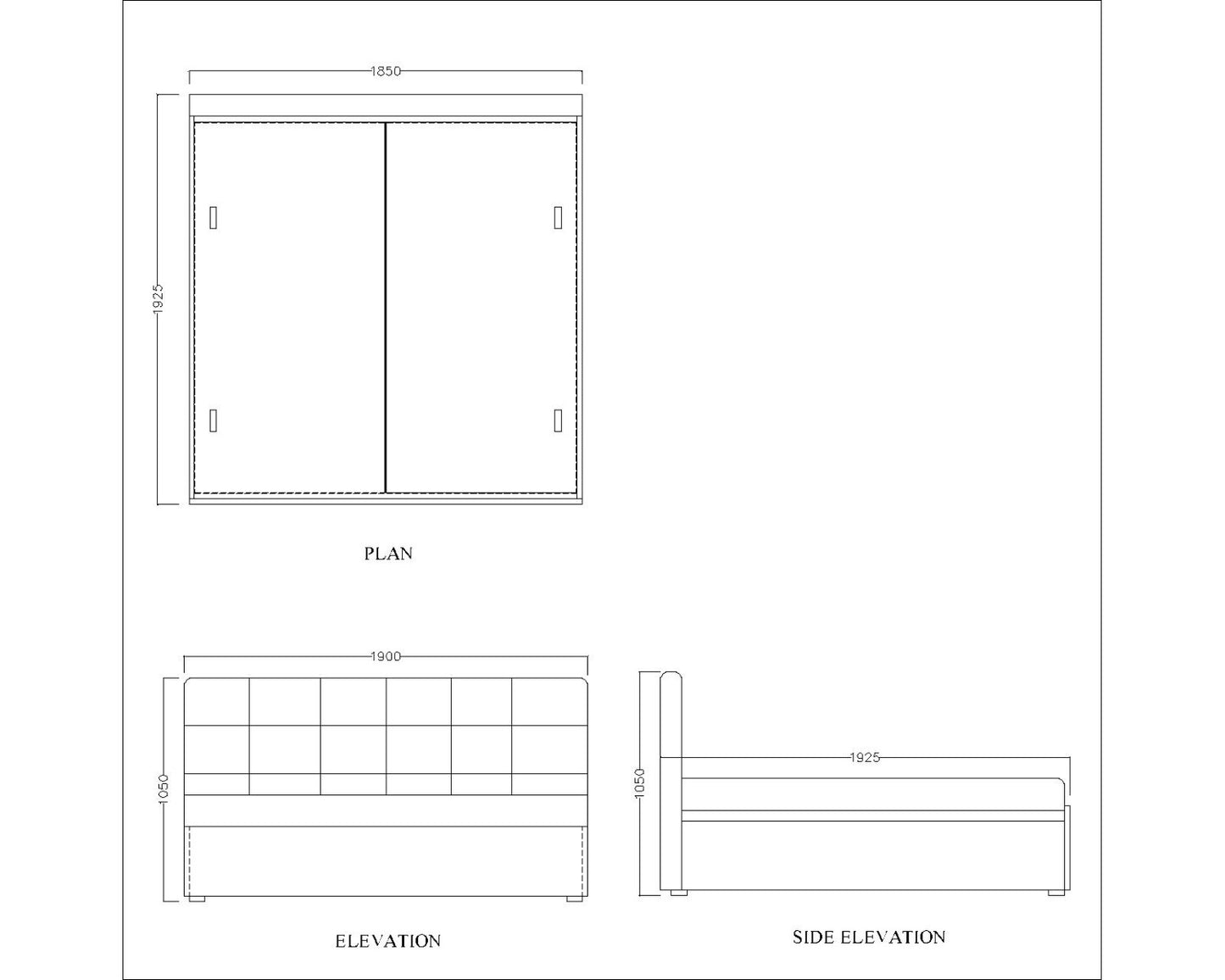 Bed, King  Bed, Green Color Bed, Bed with Green Fabric, Bed with storage, Bed With Drawer, Bed- VT - 5055