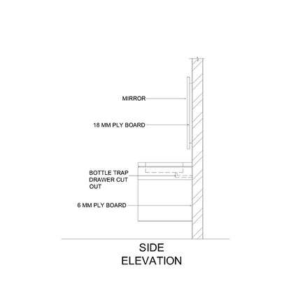Wall Mounted Vanity with Four Soft-Close Drawers and Integrated Sink Top 2103