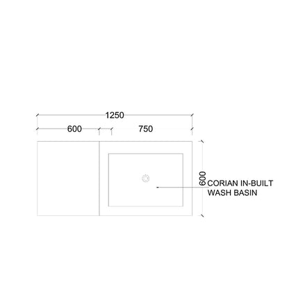 "Vanity, Black & Grey Vanity, Wooden Vanity, Vanity with Drawer, Vanity for Bathroom,   Wall Mounted Vanity, Vanity - IM109 "