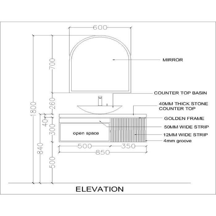 Wall Mounted Bathroom Vanity with Storage and Waterproof Finish IM103