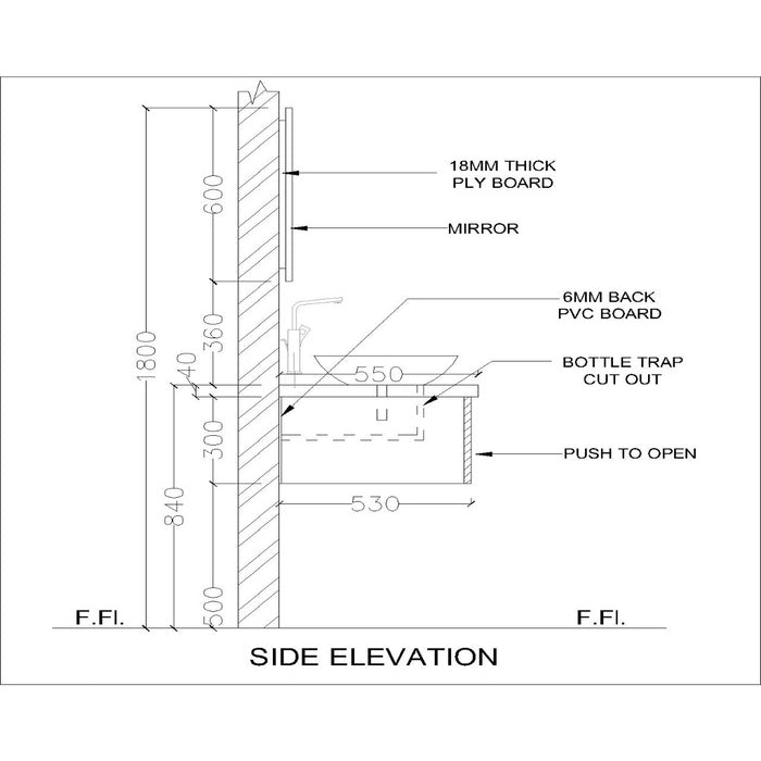 Wall Mounted Bathroom Vanity with Storage and Waterproof Finish IM103