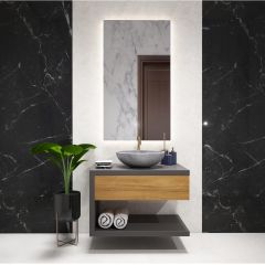 Vanity/Water Resistant Vanity in PVC laminate finish,Bathroom Vanity in water resistant finish,bathroom wall hanging unit with PVC  finish-IM136