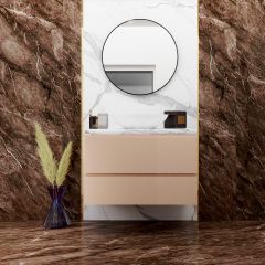 Vanity/Water Resistant Vanity in PVC laminate finish,Bathroom Vanity in water resistant finish,bathroom wall hanging unit with PVC  finish-EL239