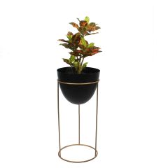 Metal Vase, Golden & Black Metal Vase   , Vase - IM- 15003