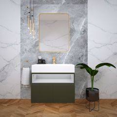 Vanity, White & Green Vanity, Wooden Vanity, Vanity with Drawer, Vanity for Bathroom,   Wall Mounted Vanity, Vanity - IM124