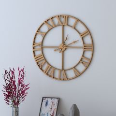  Clock in wood, clock for living/waiting/office  area , vintage clock in brown, roman numbers clock ,Clock - VI554