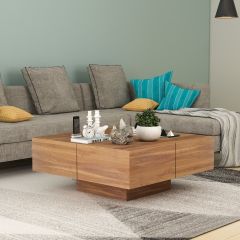 Square Coffee Table ,coffee table for living/waiting area vintage look coffee table in brown in prelaminate particle board,Coffee Table - VI865