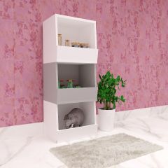 Room Accessory with wooden boxes in wood finish, utility stand for Books,Toys stand, Standing Open Storage unit,Room accessory unit-IM367