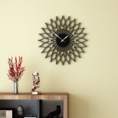  Clock in wood, clock for living/waiting/office  area , modern clock in  Yellow & Black ,Designer clock ,Clock - EL484