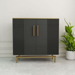 Bar Cabinet, Bar Unit, Bar Unit In Black & Golden Color, Bar Cabinet With Drawer & Shutter, Bar Cabinet - EL10081