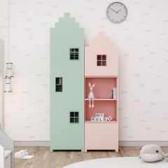 Kids Unit, Wardrobe & Storage for kids, Green & Pink Color Unit, Kids Unit - EL10095