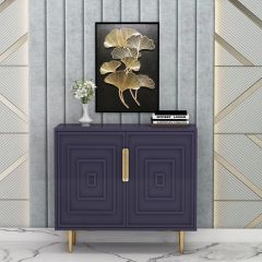 Storage Unit, Purple & Gold Color Storage Unit, Storage with Shutter, Sideboard for Living Room & Bedroom, Storage Unit - EL11072