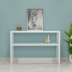 Console Table, White Color Console Table, Console Table with Open Shelf, Console Table - EL 12183