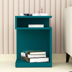 End Table, Green Color Bedside Table, Side Table with Shelf, End Table - EL12198