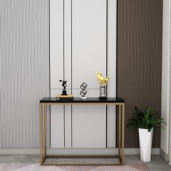 Console Table, Console Table Top With Black Finish, Console Table With Gold MS Leg, Console Table - EL12201