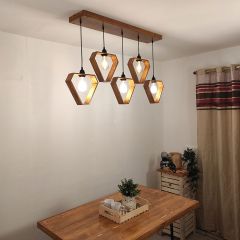 Hanging Light, Hanging Light with Dark & Light Brown Color, Hanging Light in Wood, Hanging Light for Home, Hanging Light for Living Room, Hanging Light - EL14032