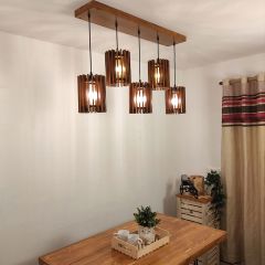 Hanging Light, Hanging Light with Dark Brown Color, Hanging Light in Wood, Hanging Light for Home, Hanging Light for Living Room, Hanging Light - EL14039