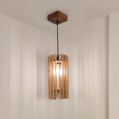 Hanging Light, Hanging Light with  Dark & Light Brown Color, Hanging Light in Wood, Hanging Light for Living & Dining Area, Hanging Light - EL14048