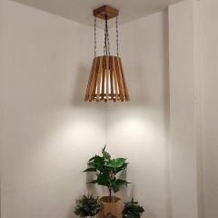 Hanging Light, Hanging Light with Light & Dark Brown Color, Hanging Light in Wood, Hanging Light for Living & Dining Area, Hanging Light - EL14052