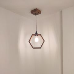 Hanging Light, Hanging Light with Dark Brown Color, Hanging Light in Wood, Hanging Light for Living & Dining Area, Hanging Light - EL14060