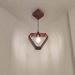 Hanging Light, Hanging Light with Dark Brown Color, Hanging Light in Wood, Hanging Light for Living & Dining Area, Hanging Light - EL14061