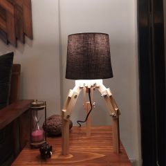 Table Lamp, Table Lamp with Light Brown Color, Table Lamp in Wood, Table Lamp for Living & Bedroom Area, Table Lamp - EL14063
