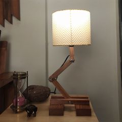 Table Lamp, Table Lamp with Brown Color, Table Lamp in Wood, Table Lamp for Living & Bedroom Area, Table Lamp - EL14064