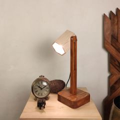Table Lamp, Table Lamp with Light & Dark Brown Color, Table Lamp in Wood, Table Lamp for Living & Bedroom Area, Table Lamp - EL14071
